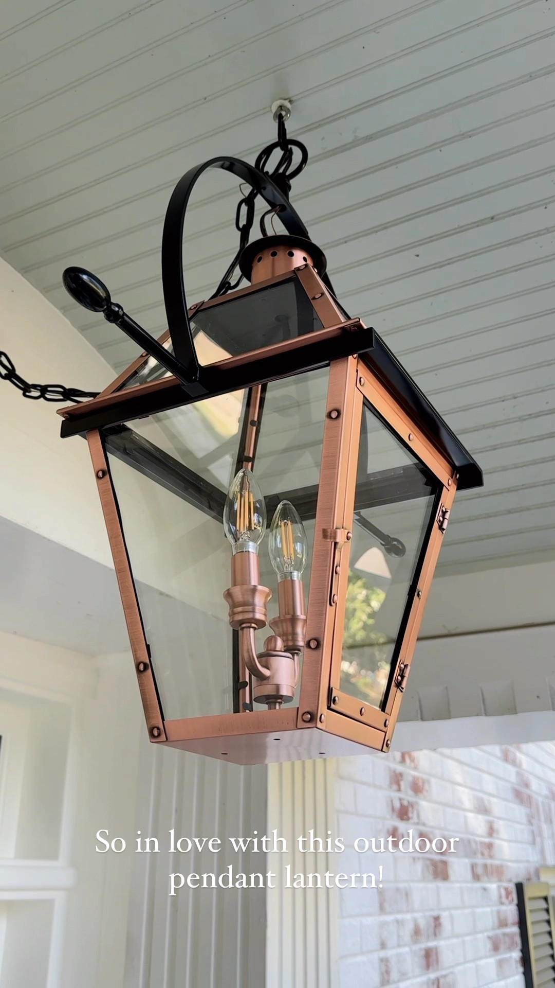 I found this electric copper gas-lantern-lookalike from @wayfair inspired by the gas lanterns I’ve seen all over Charleston! So in love! 

It was a splurge since it’s made of real copper that will patina over time. But it’s definitely cheaper than the few thousand we would have spent to run a gas line to get the same look. 

Maybe I’ll add flicker bulbs later? 🤔 

I linked several other traditional outdoor pendant lanterns I love too. 
#wayfairpartner #wayfair

#LTKStyleTip #LTKVideo #LTKHome