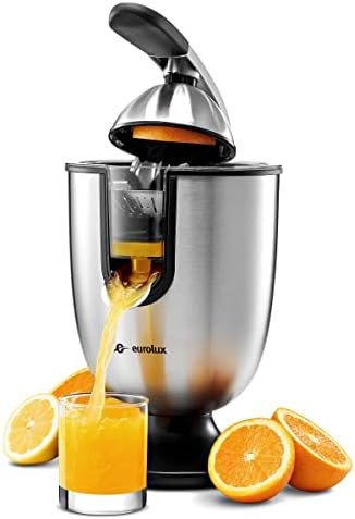 Eurolux Electric Citrus Juicer Squeezer, for Orange, Lemon, Grapefruit, Stainless Steel 160 Watts... | Amazon (US)