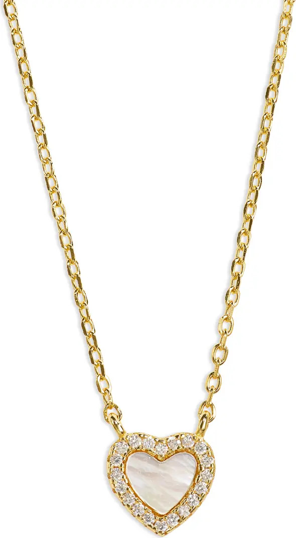 Pavé Mother-of-Pearl Heart Pendant Necklace | Nordstrom
