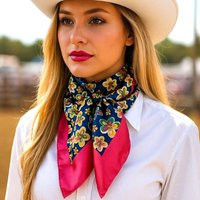 35x35"" Pink Flowers Wild Rag/Scarf Wr3109 | Etsy (US)