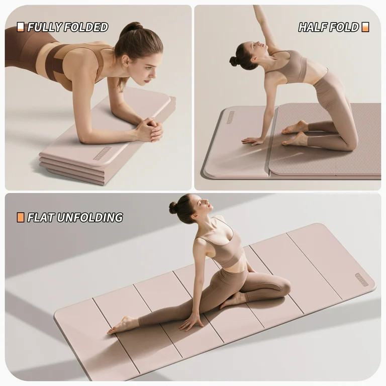 BAIMA Foldable Yoga Mat 10mm Thick , Workout Mats for Home Gym , Pilates,Quick Unfold/Stor,Non-Sl... | Walmart (US)