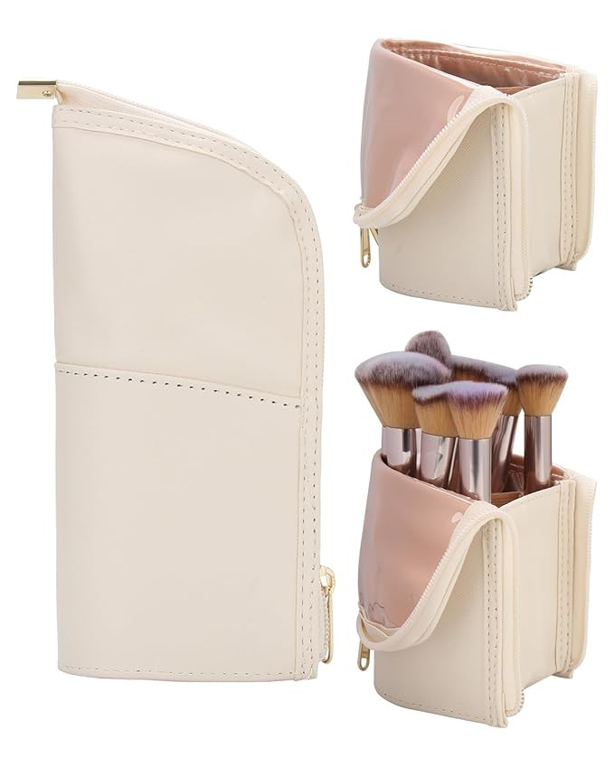 Makeup Brush Case Travel Makeup Brush Holder Portable Makeup Brush Bag Professional Cosmetic Bag ... | Amazon (US)
