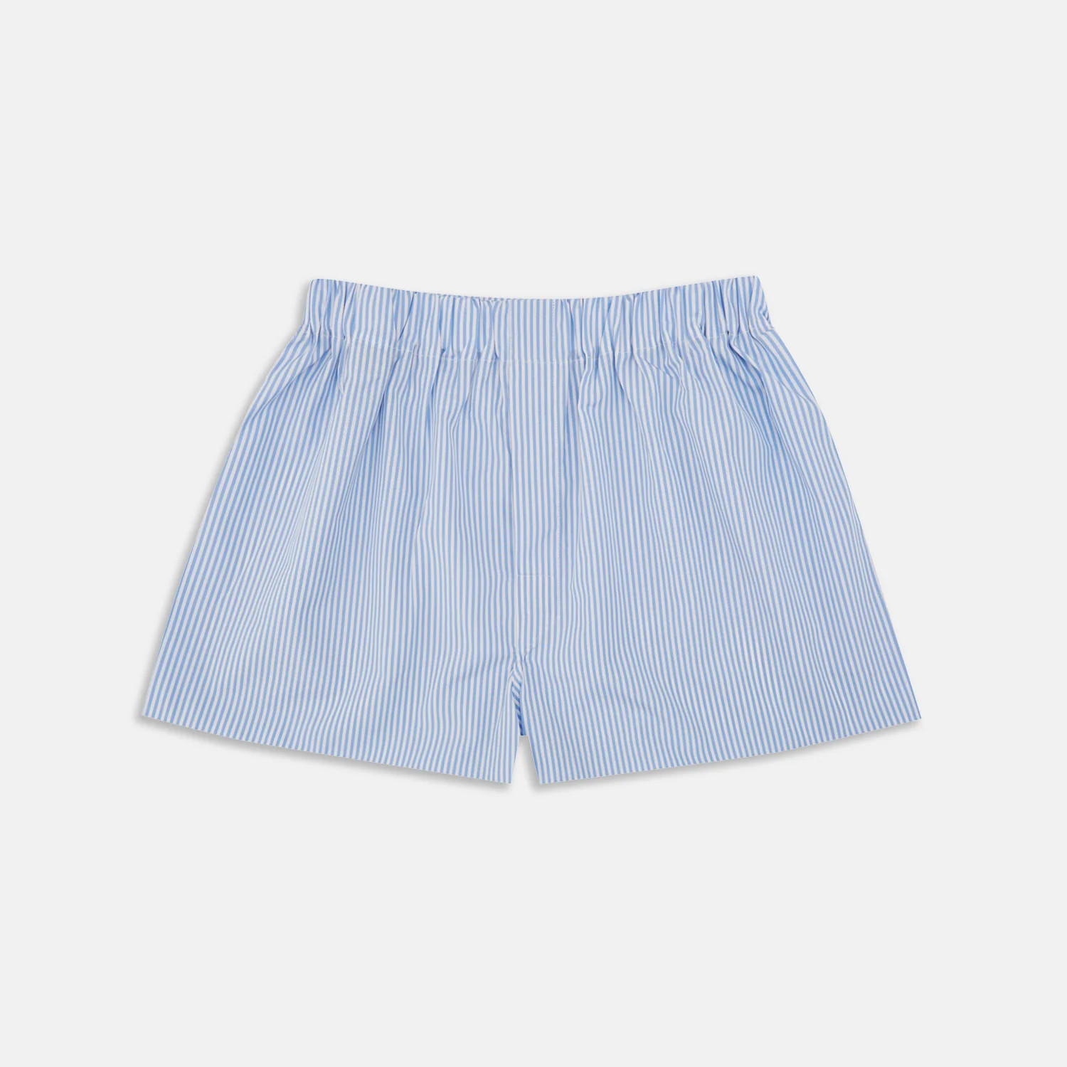 Light Blue Bengal Stripe Cotton Boxer Shorts | Turnbull & Asser