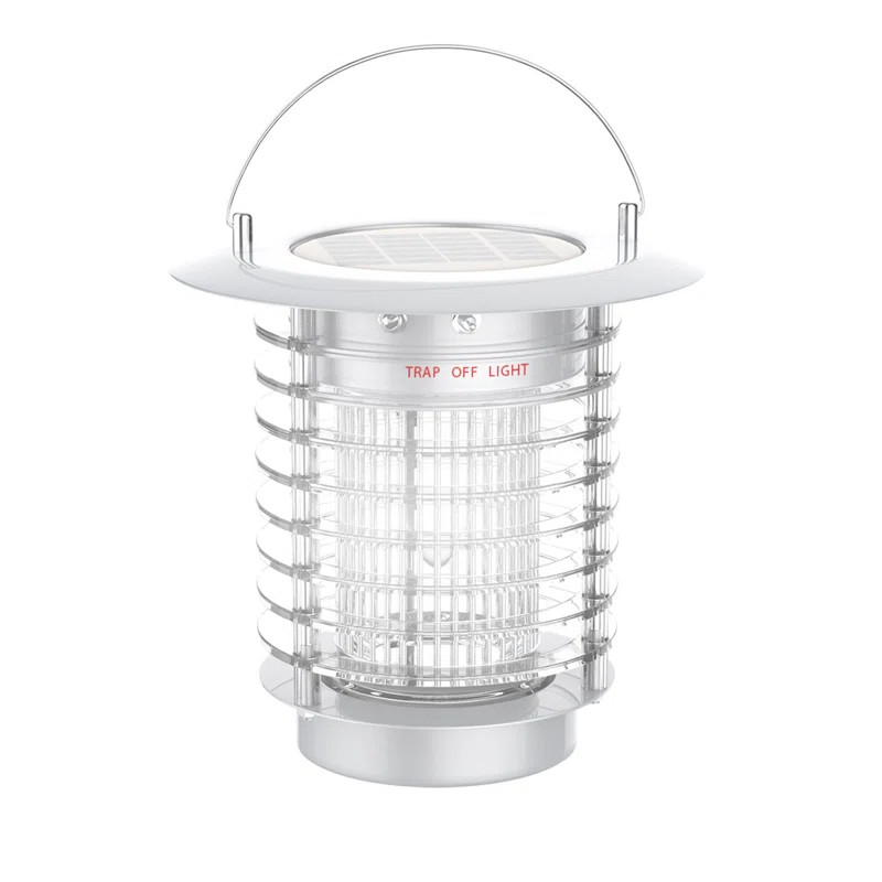 Silver Solar Powered LED Outdoor Bug Zapper Lantern | Wayfair North America