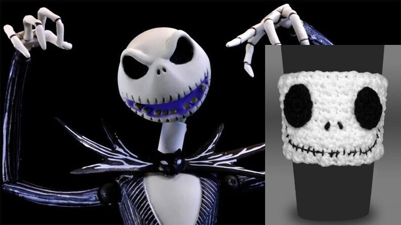 Jack Skellington Coffee Cup Cozy PATTERN - Etsy | Etsy (US)