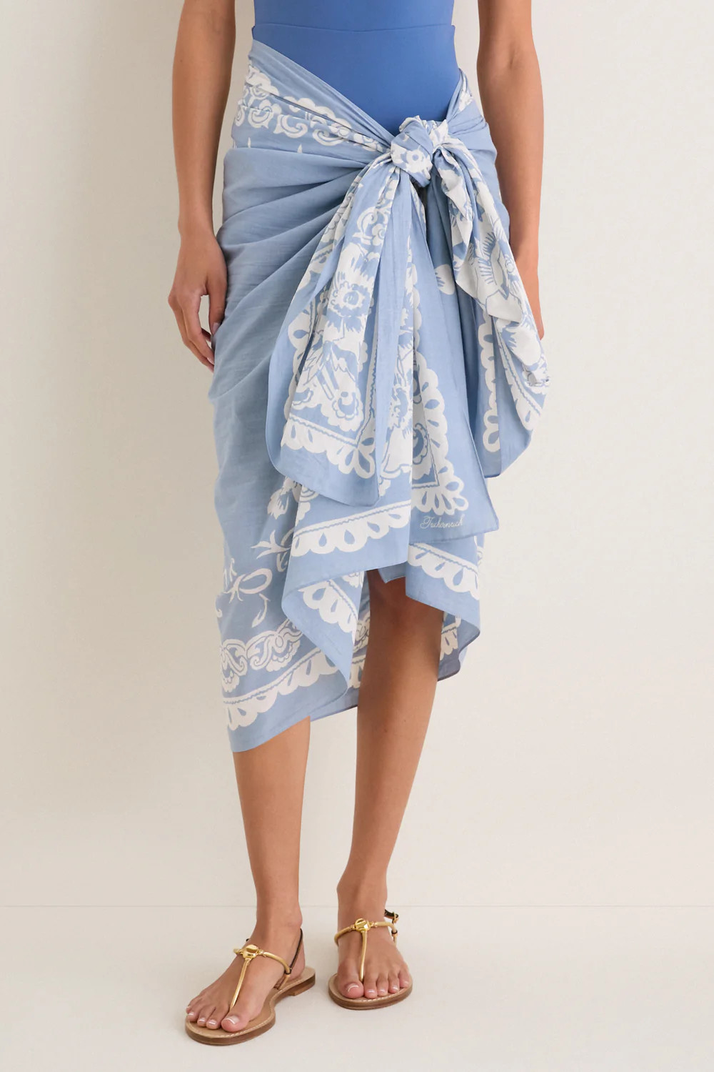 Washed Indigo Poolside Punch Cotton Pareo | Tuckernuck (US)