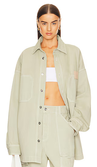 Denim Overshirt in Ecru | Revolve Clothing (Global)