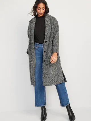 Relaxed Textured Overcoat for Women | Old Navy (CA)