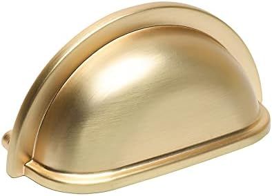 Bin Cup Drawer Handles Hardware Brushed Gold 10 Pack of Kitchen Cabinet Pulls, 3" Inch 76mm | Amazon (US)