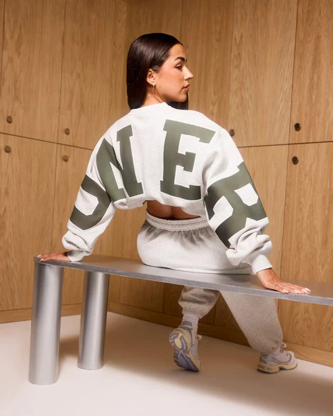 Foundations Oversized Oner Crew Neck Sweatshirt 
 Light Grey Marl | Oner Active (UK / US)