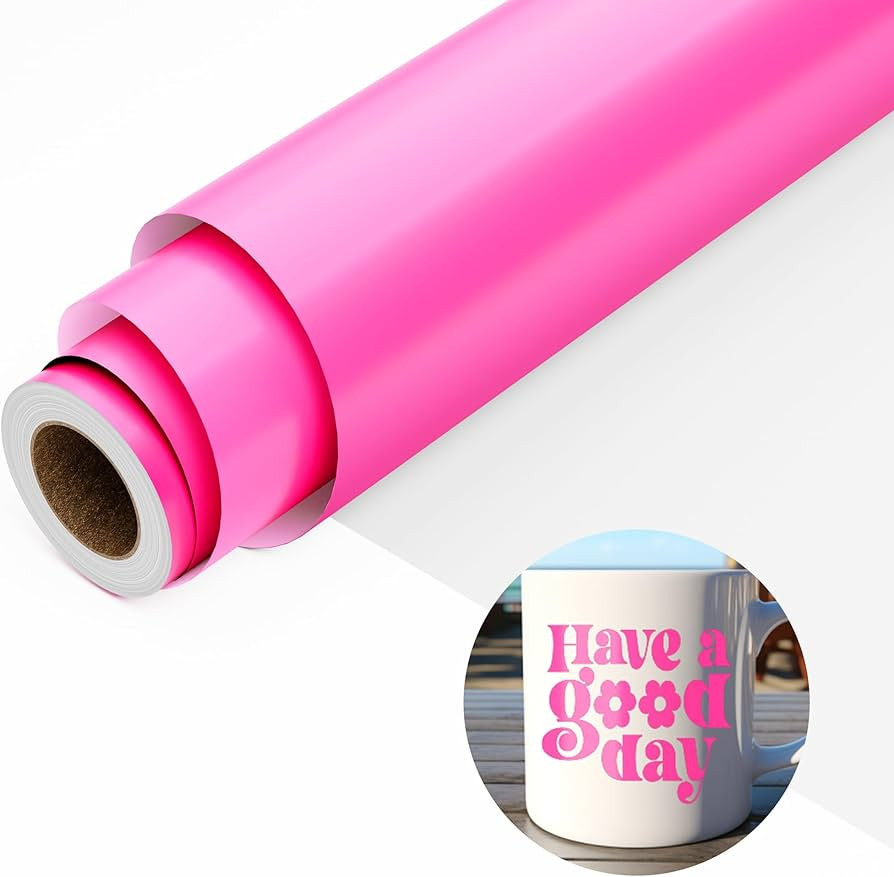 Pink Permanent Vinyl for Cricut, Cameo Cutters, 12" x 10FT Matte Pink Vinyl for Wedding Party, Pi... | Amazon (US)