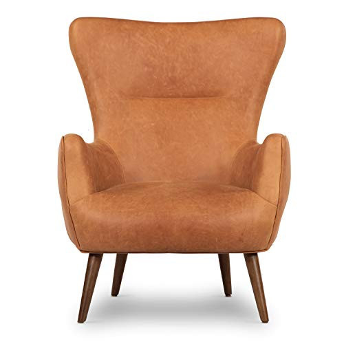 POLY & BARK Aida Lounge Chair in Full-Grain Pure-Aniline Italian Leather, Cognac Tan | Amazon (US)