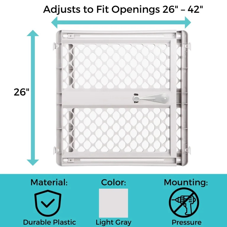 Toddleroo by North States 26"-42" Supergate Explorer Baby Safety Gate, Gray Plastic | Walmart (US)
