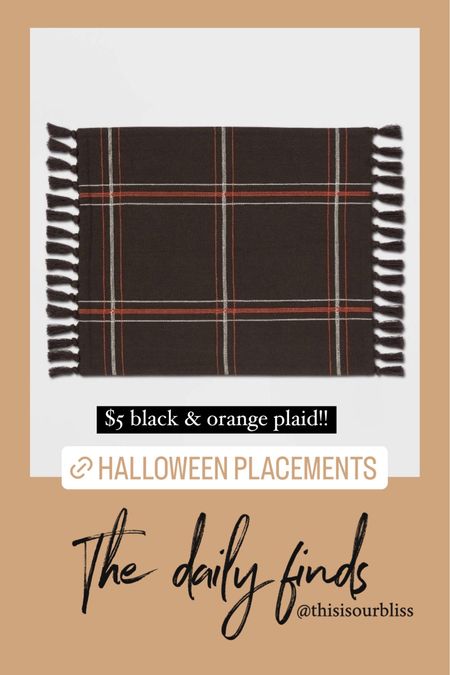 Daily finds! Plaid placemats for Halloween // orange and black plaid placemat  

#LTKunder50 #LTKhome #LTKSeasonal