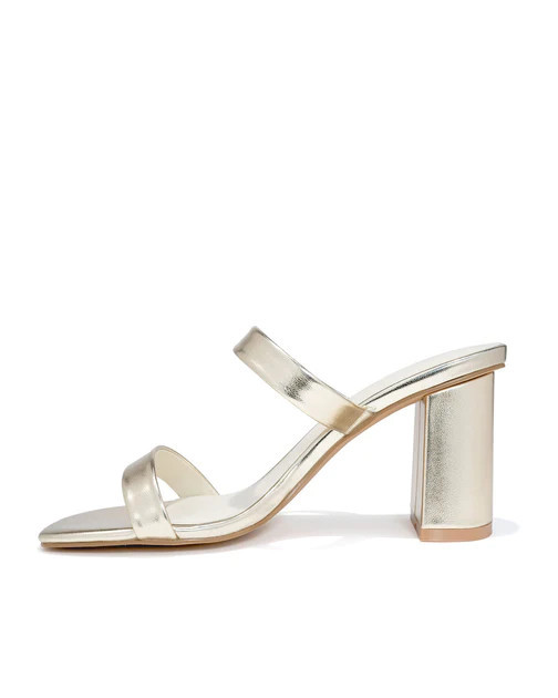 Raye Block Heeled Sandal - White Gold - FINAL SALE | VICI