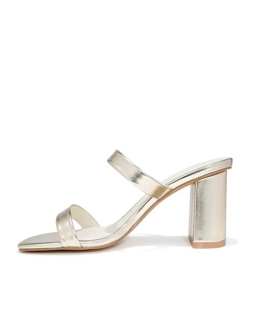 Raye Block Heeled Sandal - White Gold - FINAL SALE | VICI Collection