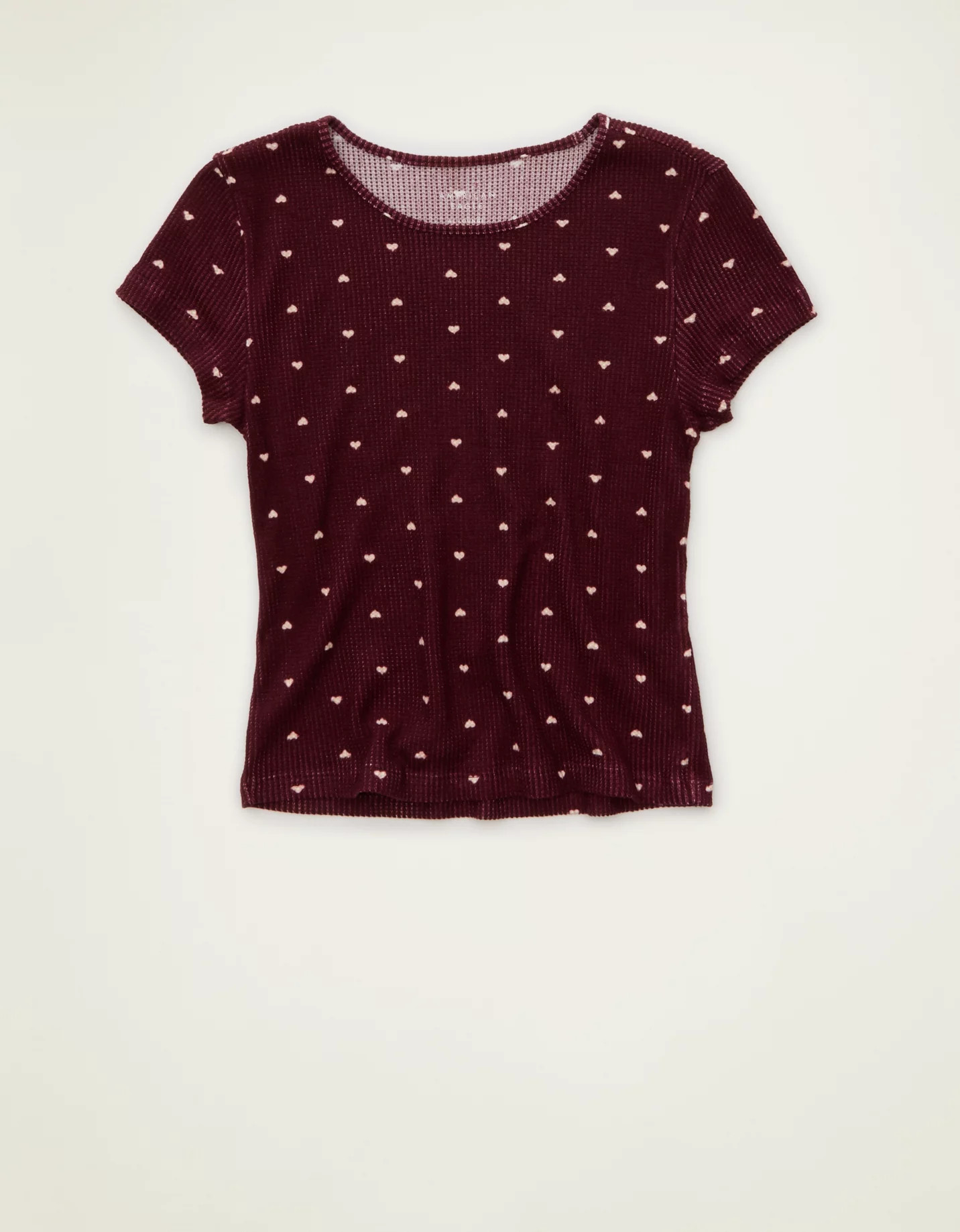 AE Luxe Plush Waffle Baby Tee | American Eagle Outfitters (US & CA)