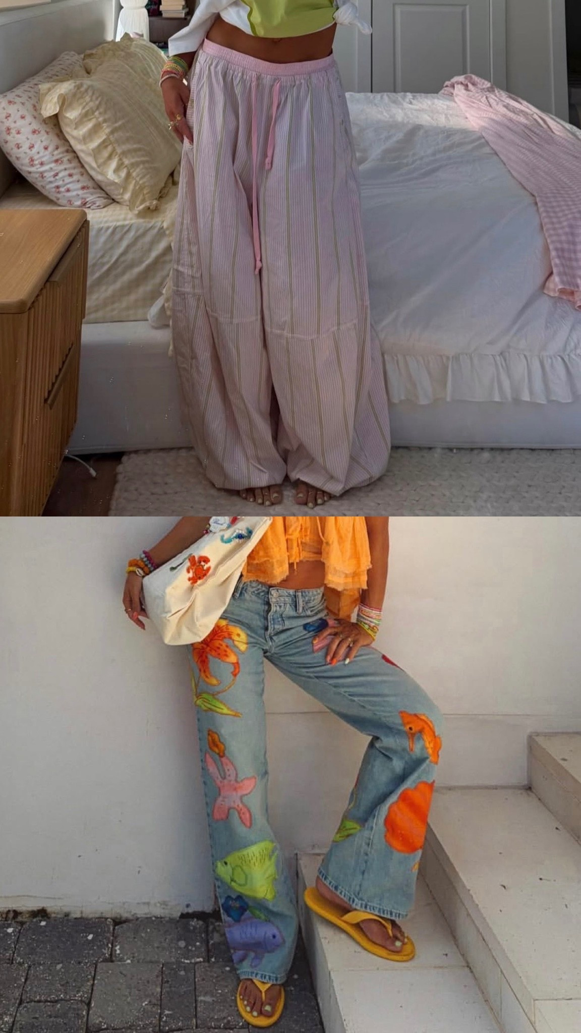 Fun pants I’ve been loving! Even with  simple tank these are so cute 🩷🩷