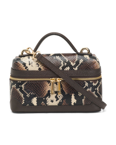 Made In Italy Leather Trim Vanity Case | TJ Maxx