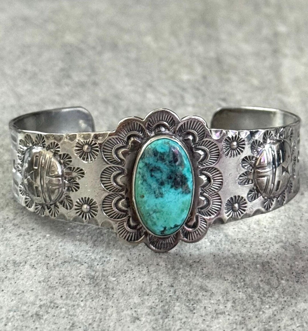 Vintage Native American Fred Harvey Era Navajo Turquoise Sun Symbol EAGLE FEATHERS Hand Made REPO... | Etsy (US)