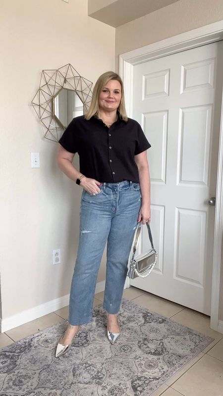 Two Amazon blouses styled a few ways! Wearing size large in both tops; they fit true to size. Workwear, casual, date night. Spring. Summer  

#LTKOver40 #LTKStyleTip #LTKMidsize