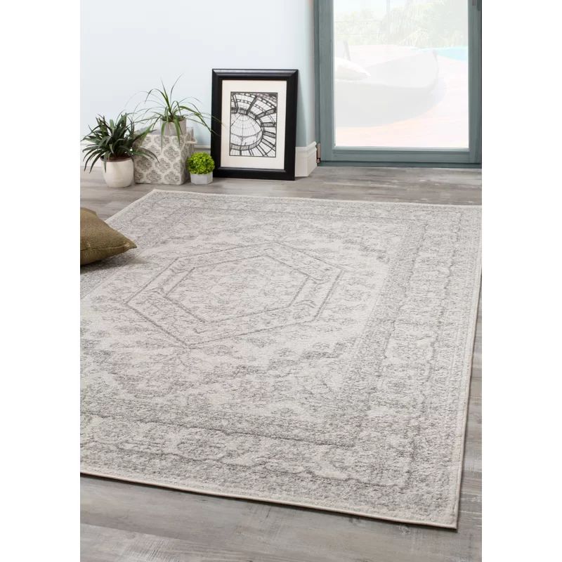 Vanille Oriental Gray/White Area Rug | Wayfair North America