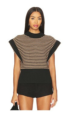 LNA Ellisa Sleeveless Sweater in Latte Stripe from Revolve.com | Revolve Clothing (Global)