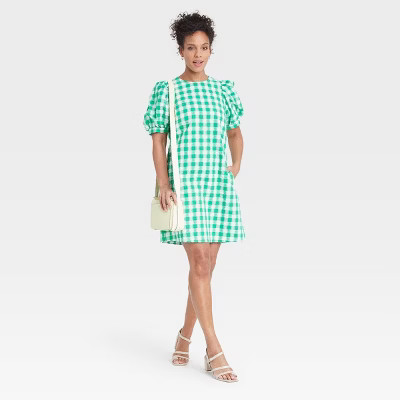 Women's Puff Short Sleeve Dress - A New Day™ | Target