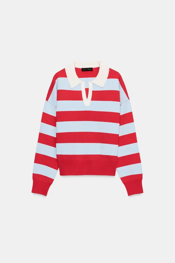 STRIPED KNIT POLO | Zara US