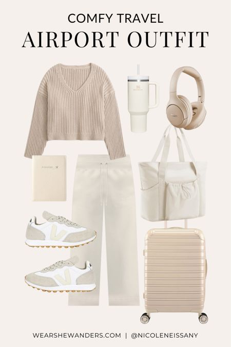 Airport outfit / travel outfit

// comfy travel outfit, comfy airport outfit, casual outfit, errands outfit, athleisure outfit, school outfit, coffee run outfit, brunch outfit, rainy day outfit, lazy day outfit, spring outfit, spring fashion, spring trends, spring 2024 trends, sweater, sweatpants, capri pants, cropped pants, stanley tumbler, Veja sneakers, neutral sneakers, white sneakers, sneaker trends, passport cover, passport holder, wireless headphones, weekender tote bag, weekender bag, travel tote, travel bag, ifly carry on suitcase, ifly luggage, beige suitcase, beige carry on luggage, beis luggage dupe, inspired by beis, Amazon, Walmart, Lululemon, Abercrombie, Revolve, what to wear to the airport, travel style, travel fashion, neutral outfit, neutral fashion, neutral style, Nicole Neissany, Wear She Wanders, wearshewanders.com (4.4)

#LTKshoecrush #LTKitbag #LTKtravel #LTKsalealert #LTKfindsunder100 #LTKfindsunder50 #LTKstyletip