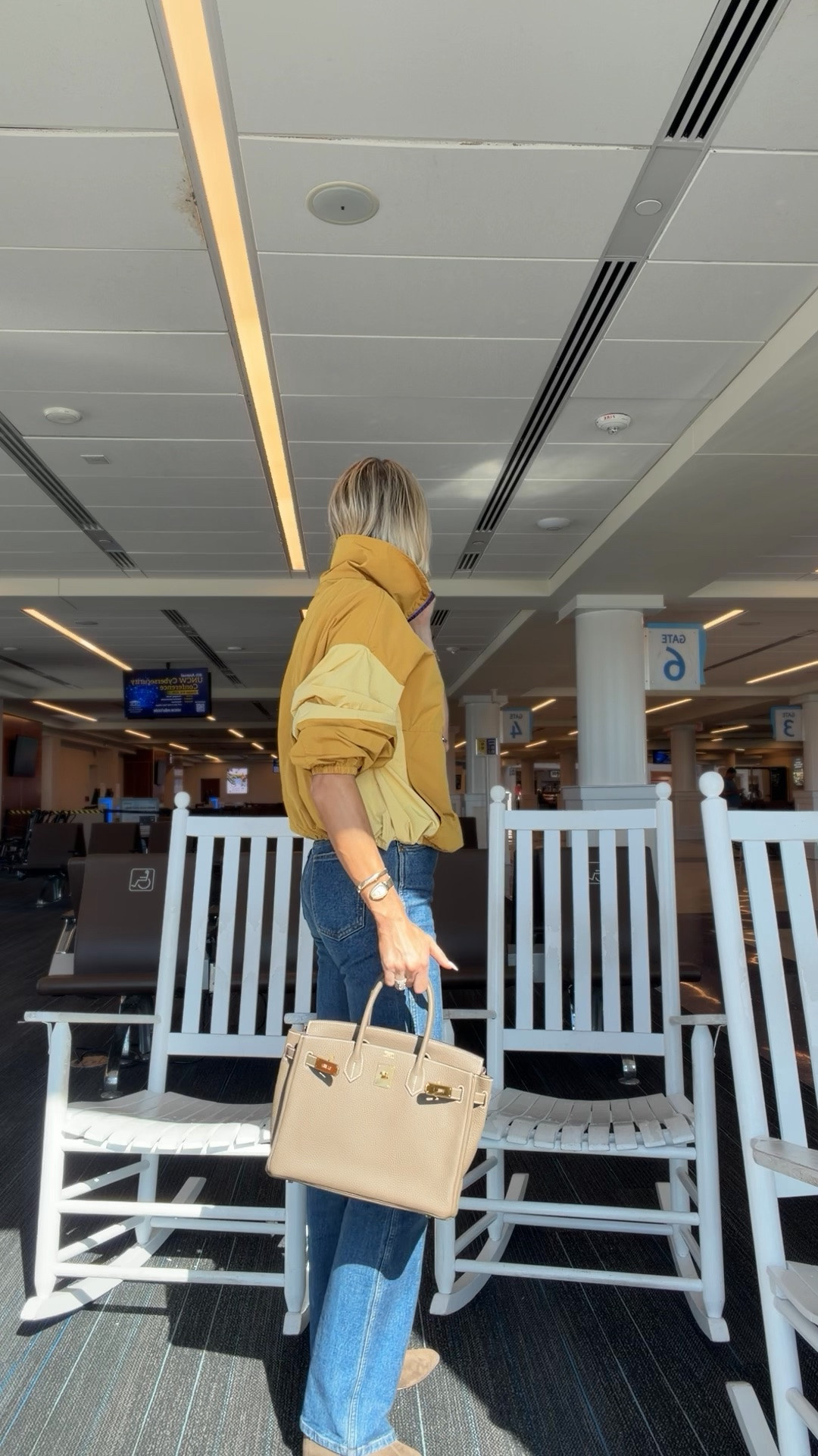 Today airport look. God so many compliments on this windbreaker, even from men it was weird 😅 wearing a medium. Jeans and boots run tts

@stevemadden-us @Reformation

#LTKTravel #LTKOver40 #LTKTall