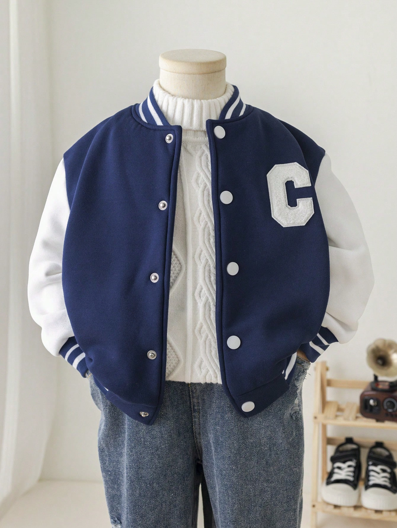 SHEIN Young Boy Casual College Style Loose Casual Color Block Baseball Jacket Super Comfortable, ... | SHEIN