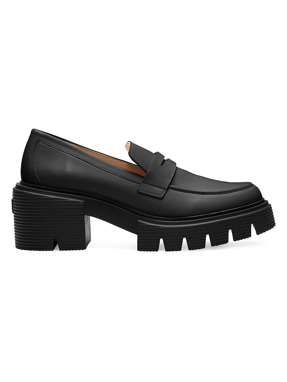 Women's Soho Leather Lug-Sole Penny Loafers - Black - Size 9 | Saks Fifth Avenue