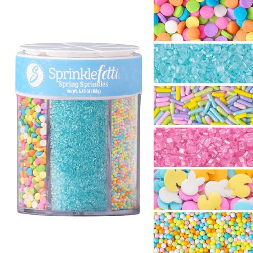 Sweets Indeed Easter Sprinkles, Spring Edible Sprinkle Mix, Heart Shapes, Jimmies, Perfect for Cake Decorations, Baking, Ice Cream, Cookies, Cupcake Topper (Easter) | Amazon (US)