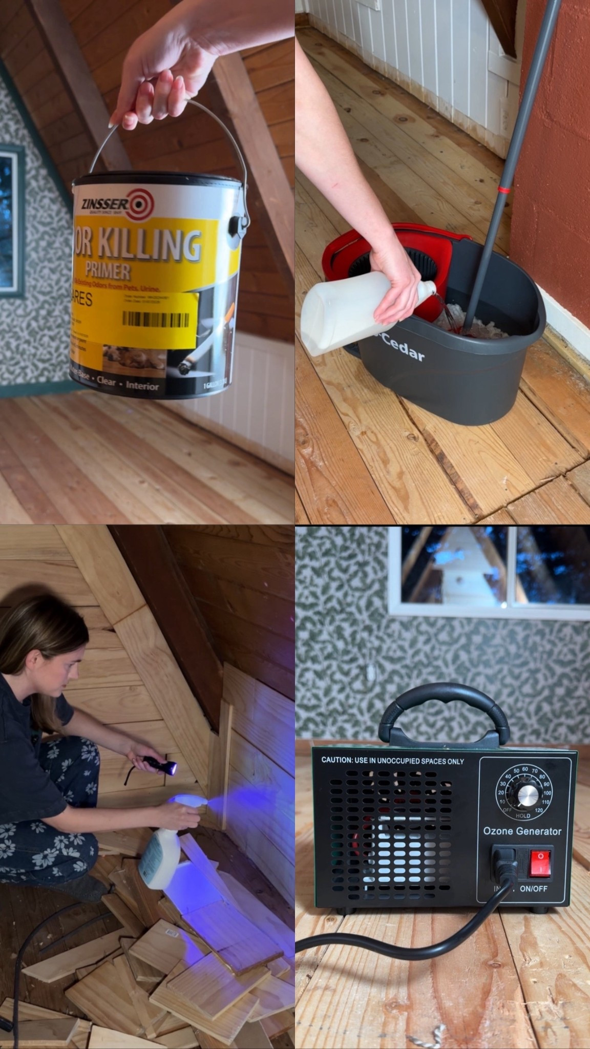 Does your house have a bad urine cigarette  smell? Here’s everything I used to get rid of the smell in my house!

Ozone machine, odor killing primer, black light, bio enzyme cleaner