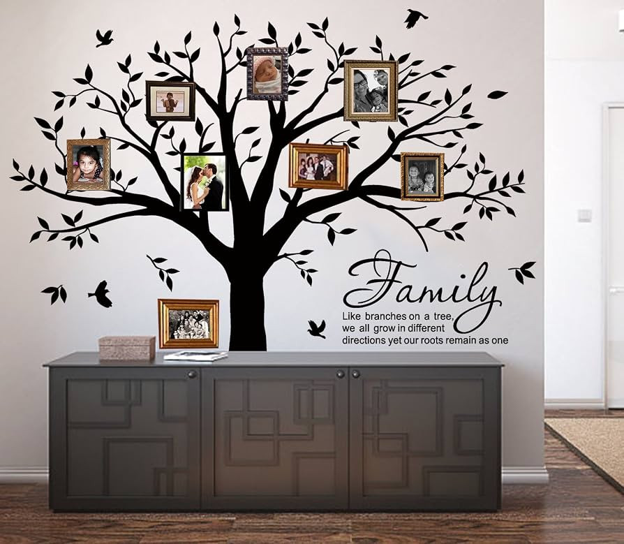 Large Family Tree Wall Decal with Family Llike Branches on a Tree Wall Decals Wall Sticks Wall De... | Amazon (US)