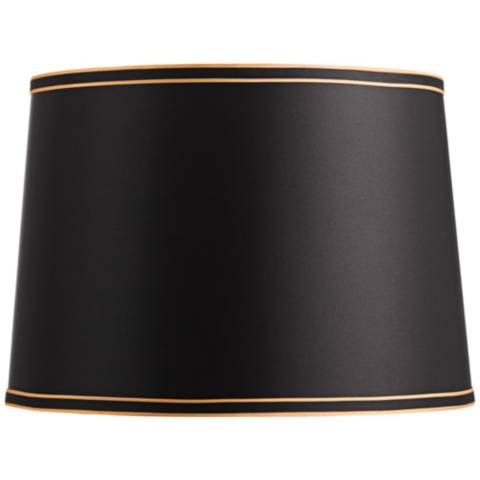 Springcrest Sydnee Satin Black with Gold Trim Lamp Shade 14x16x11 (Spider) - #36X50 | Lamps Plus | Lamps Plus