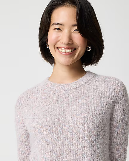 Metallic sequin crewneck sweater | J.Crew Factory