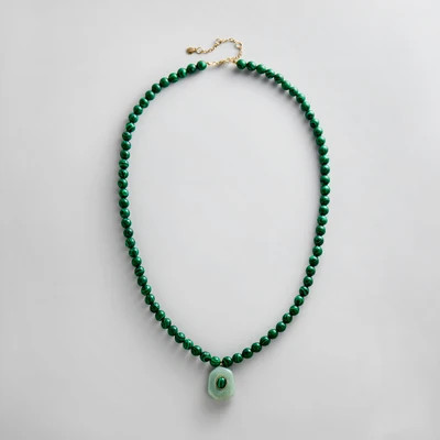 Janelle Semi-Precious Necklace - Malachite | BaubleBar