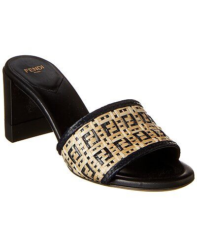 FENDI FF Interlaced Leather Sandal | Ruelala