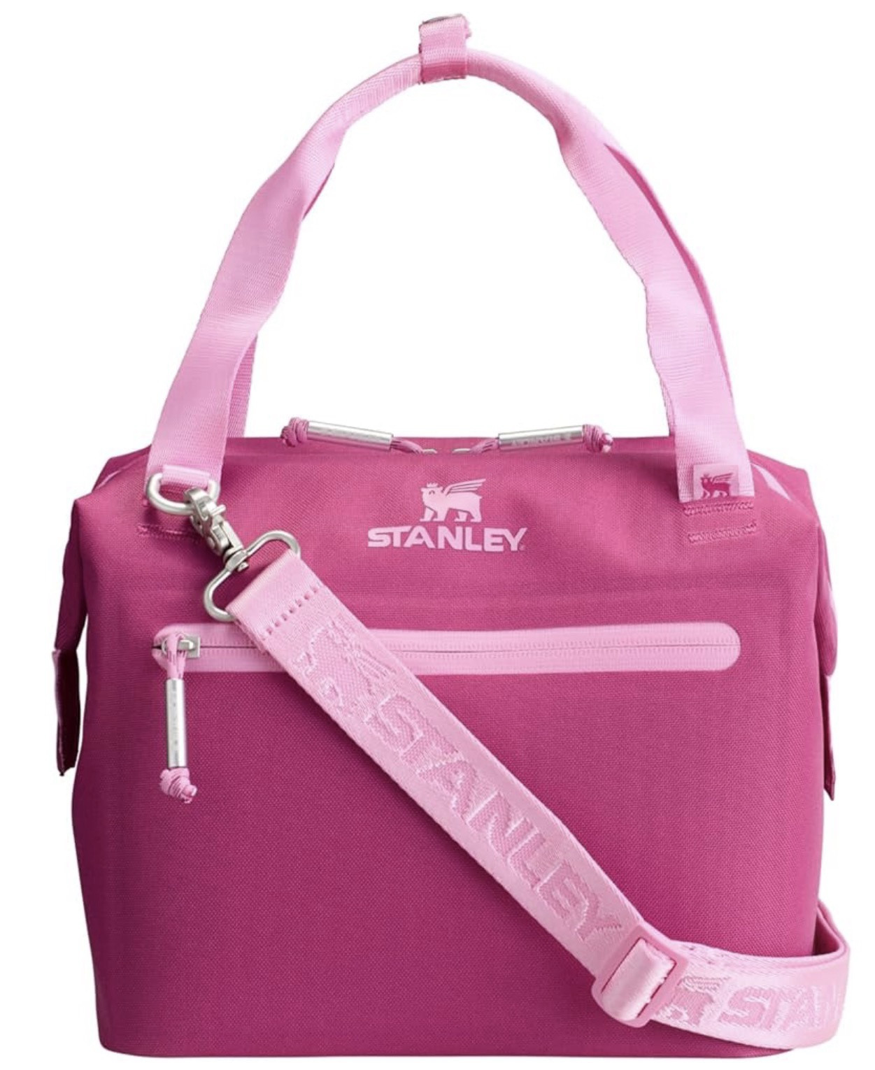 Color Fuchsia
Material Polyester
Brand STANLEY
Recommended Uses For Product Camping, Picnic, Hiking, Beach, Get-togethers
Age Range (Description) Adult
Special Feature Insulated, Portable
COMPACT CAPACITY: Pack up to 10 cans in this Stanley soft cooler bag for a full day of refreshment. The insulated lunch bag keeps food and drinks chilled for hours, so you can enjoy cool treats from morning to evening.
UNIQUE DESIGN: The cooler lunch box features a distinctive "doctor's bag" hinged top for easy access to its contents. Ideal as a lunch box for women or men, it offers the style and convenience to elevate any outing. It also includes a fun, patterned winged bear liner for a unique touch.
DURABLE & SUSTAINABLE CONSTRUCTION: With a sturdy zipper, snap-top handles, and a resilient build, this insulated lunch box withstands daily use and travel. Made from recycled polyester, this sustainable, insulated bag makes a dependable companion for all your adventures. It also features a leak-resistant liner for worry-free use.
VERSATILE CARRY: This small cooler bag comes with a detachable shoulder strap and a front zip pocket to hold extras. Ideally portable, this easy-carry soft cooler is great for picnics, hikes, beach trips, and get-togethers.
LIFETIME WARRANTY: ‘BUILT FOR LIFE'. Since 1913 we've promised to provide rugged, capable gear for food and drink, built to last a lifetime. It's a promise we still keep.

#LTKfoodie #LTKSaleAlert #LTKdayinmylife