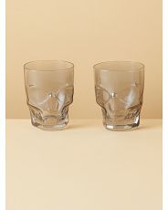 2pk 4in Glass Smokey Luster Skull Glasses | HomeGoods