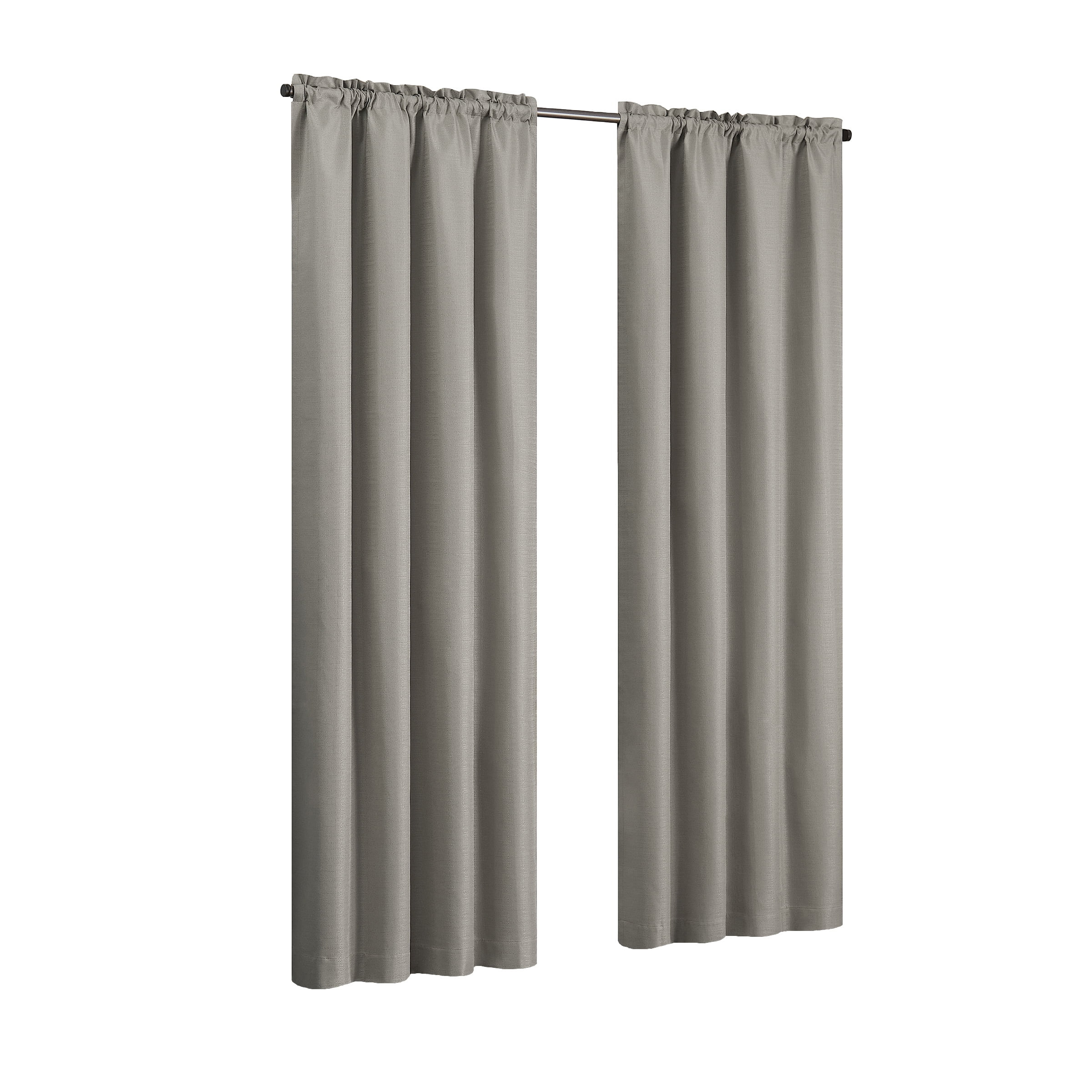 Eclipse Samara Solid Color Blackout Rod Pocket Single Curtain Panel, Gray, 42 x 84 | Walmart (US)