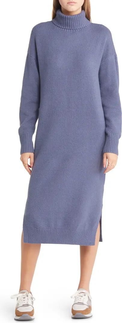 Treasure & Bond Long Sleeve Turtleneck Cotton & Wool Blend Sweater Dress | Nordstrom | Nordstrom