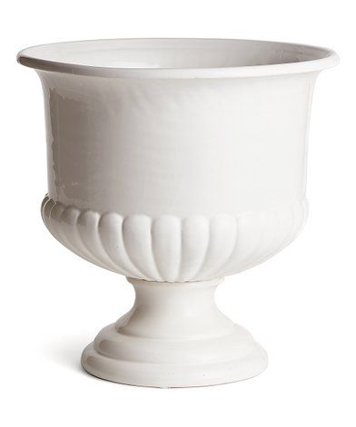 Porch & Petal Classic White Large Mirabelle Pedestal Vase | Zulily