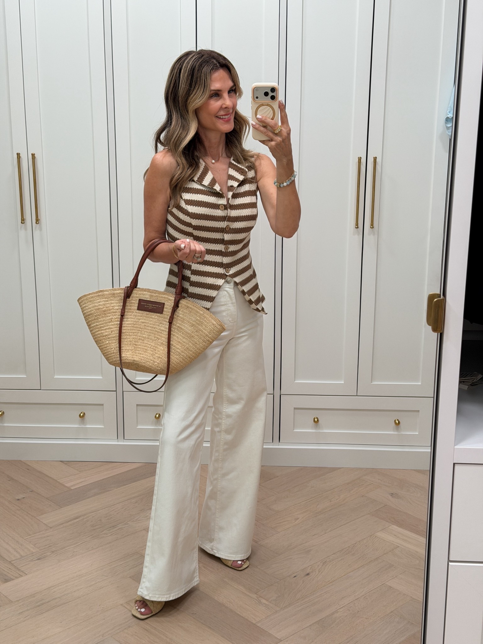 -Knit vest, wearing XS 
-Target Jean go in and out of stock. Took my true size. 
-Target wedges are 10/10!! TTS 
I’m 5’6”

#LTKootd #LTKOver40 #LTKgrwm