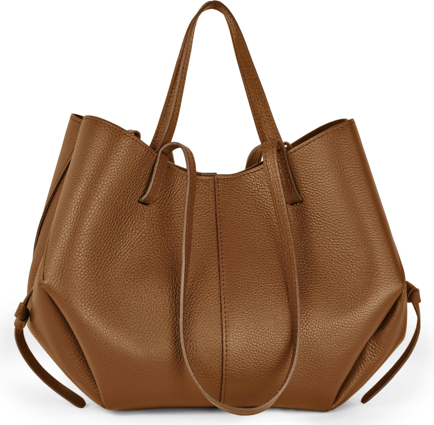 Genuine Italian Leather Tote Bag for Women, Shoulder Handbag (Brown) | Amazon (US)