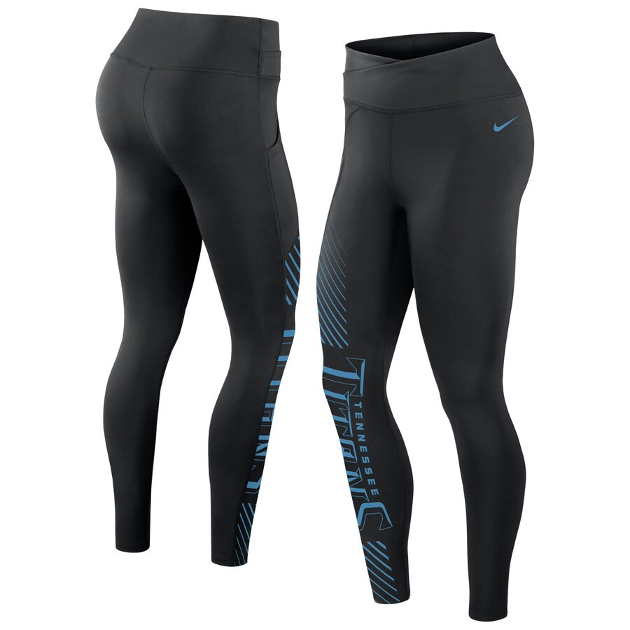 Tennessee Titans Nike Women's Yard Line Crossover Leggings - Black | Fanatics