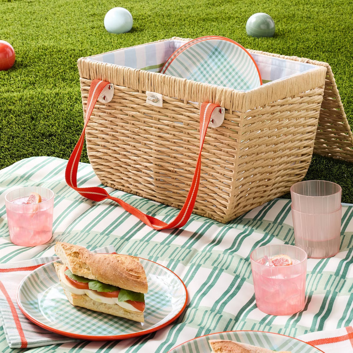 Woven Paper Picnic Basket Tote - Hearth & Hand™ with Magnolia | Target