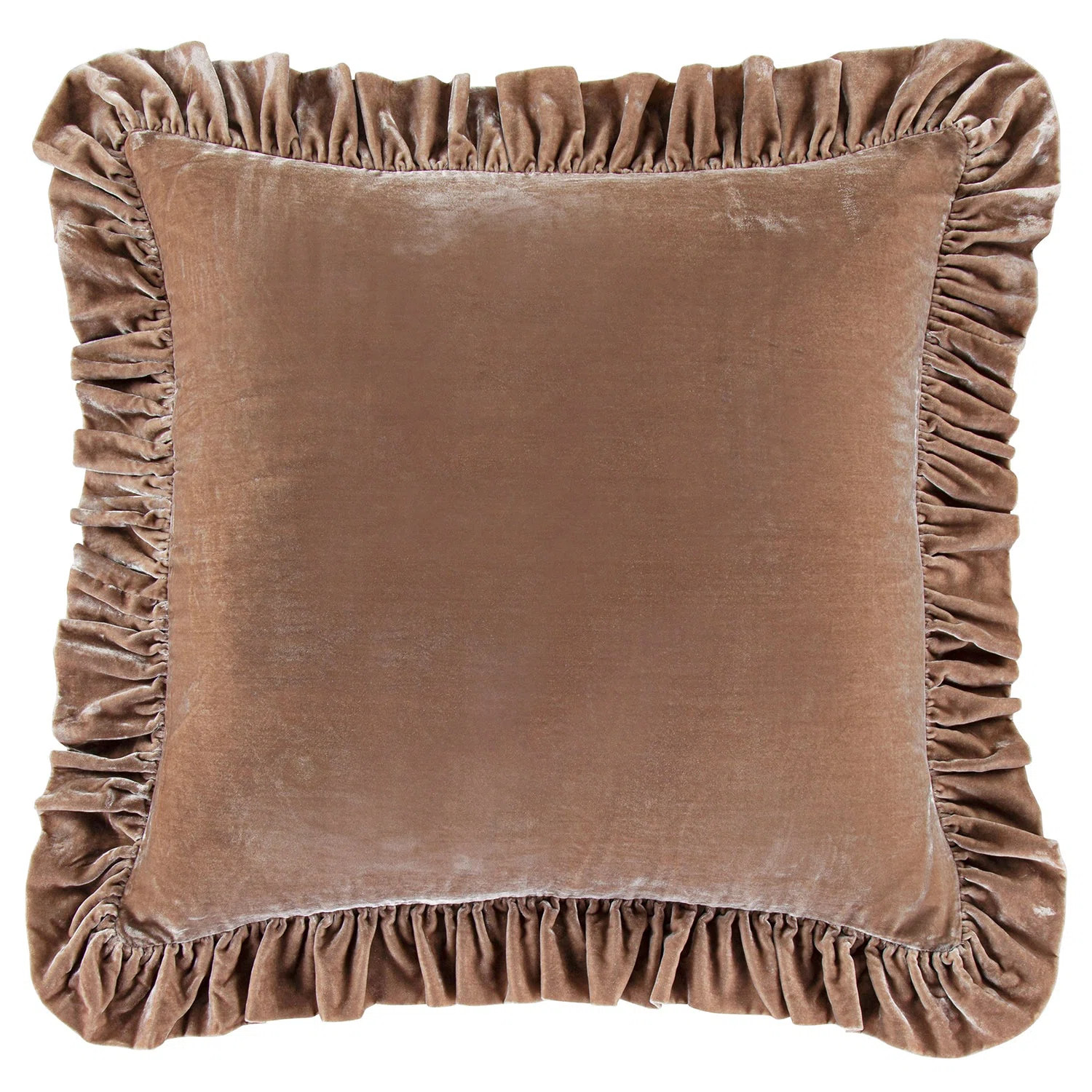 Stella Faux Silk Velvet Classic Chic Modern Rustic Ruffled Euro Sham | Wayfair North America